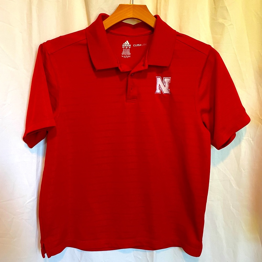 Men’s Adidas Cornhuskers red polo